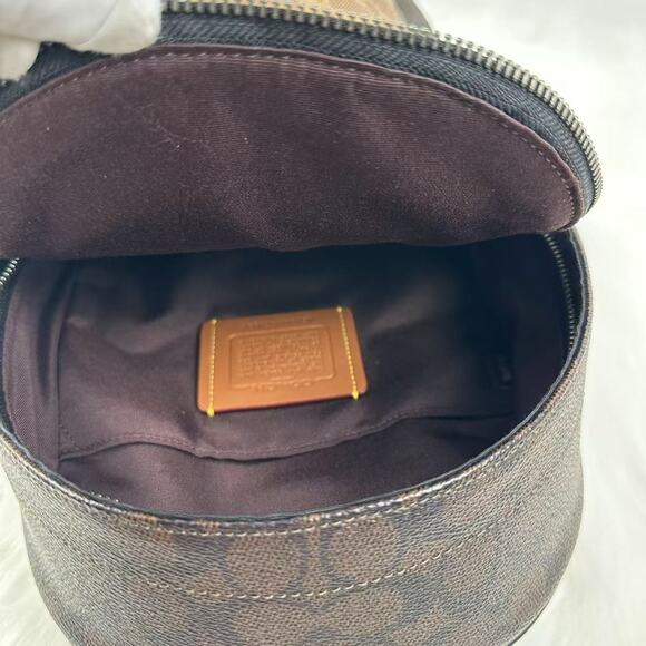 COACH Men's West Pack In Blocked Signature Canvas Walnut / Tan CAB60 NWT - Picture 7 of 10